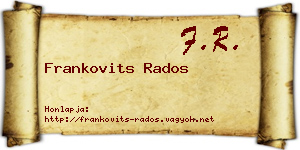 Frankovits Rados névjegykártya